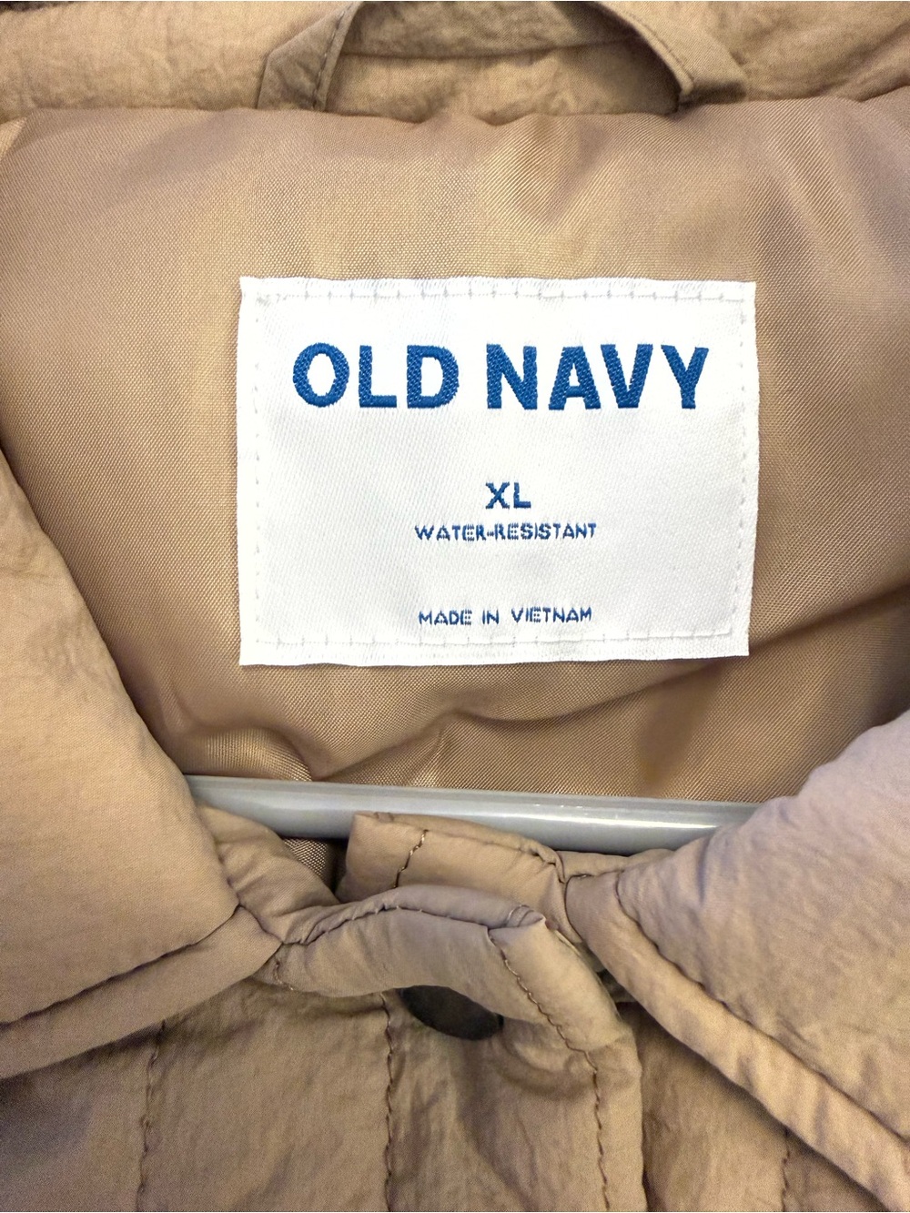 Old Navy Quilted Tan Brown Puffer Shacket - Picture 3 of 3